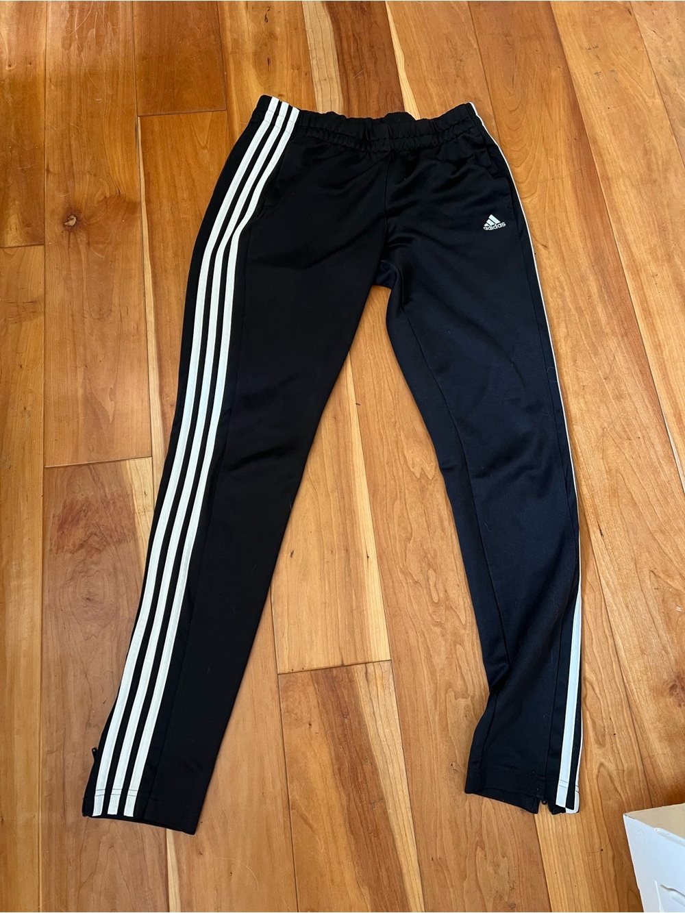 adidas Black Sweatpants with White Side Stripes